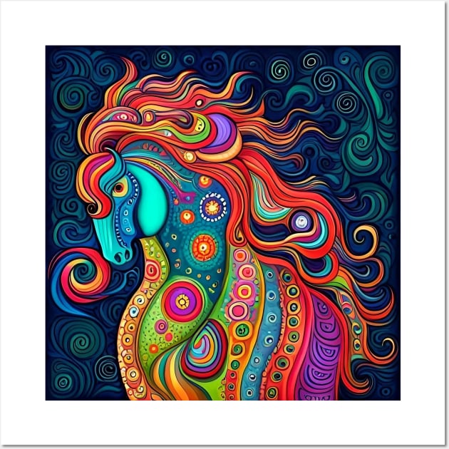 Sophia, the Colorful and Psychedelic Horse Wall Art by Davey's Designs